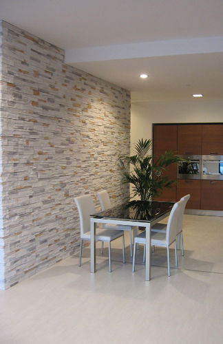 Placa de revestimento aparente em pedra - AGILE BIANCO PERLA - RASTONE - para ambiente externo / para ambiente interno