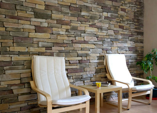 Placa de revestimento aparente em pedra natural - SIERRA MULTICOLOR - RASTONE - para ambiente interno