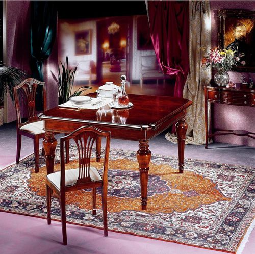 Mesa de jantar de estilo - 978X - SALCA ASIAGO - em mogno / com base em mogno / quadrada