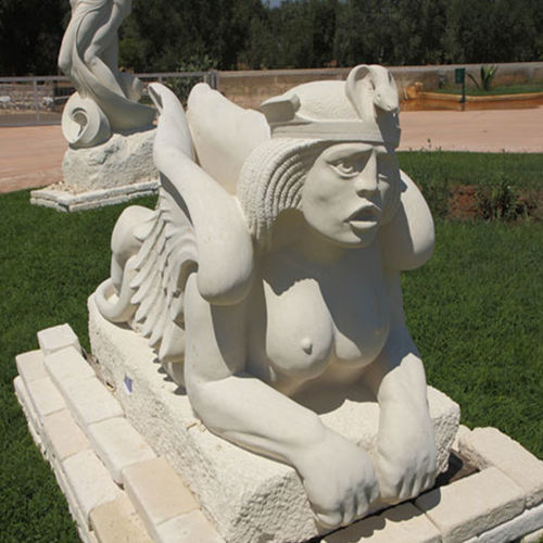 Escultura em pedra natural - BIANCO CAVE - de piso / de parede / para espaço público