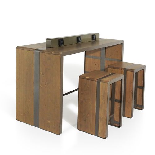 Mesa alta contemporânea - TAPE - FI.MA DI MASINI E FIGLI - em abeto / em aço / com base em aço
