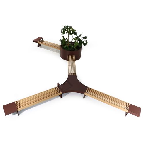 Banco para espaço público contemporâneo - Frame - FI.MA DI MASINI E FIGLI - em madeira / metálico / com encosto
