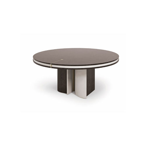 Mesa contemporânea - Eclipse  - TURRI - em madeira / em couro / com base em madeira