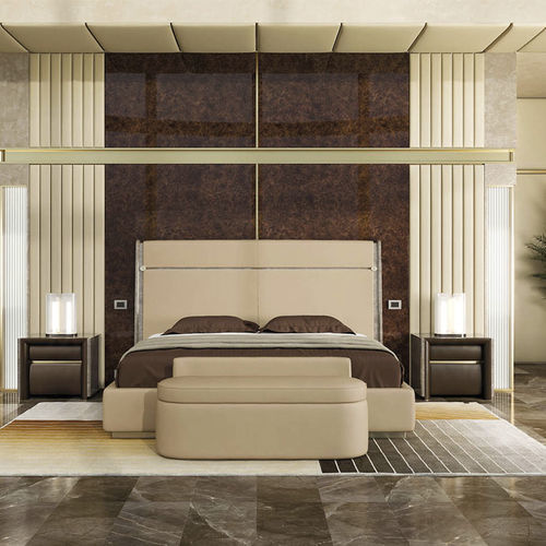 Cama de casal - Madison  - TURRI - contemporânea / estofada / com cabeceira