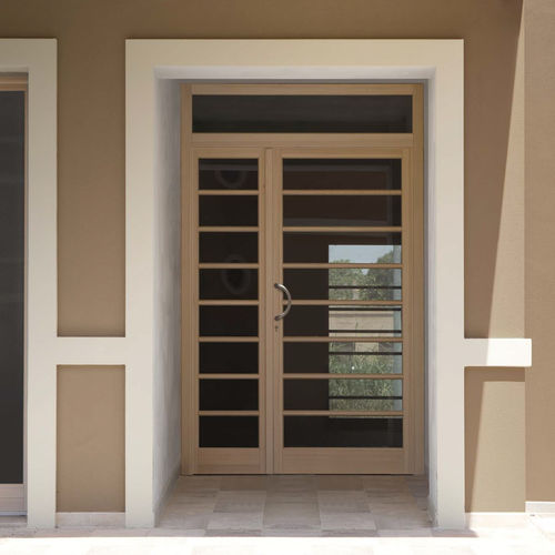 Porta de entrada - C70 - CIPRIANI SERRAMENTI - em madeira / em alumínio / de abrir