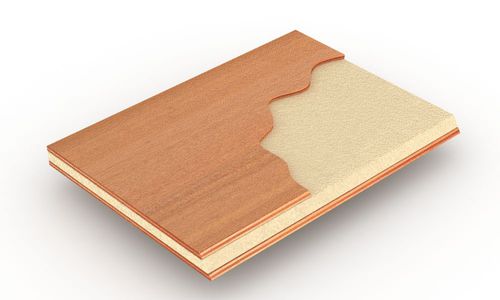 Painel sanduíche para ambiente interno - LARIMAR® 60 - BELLOTTI - para piso / face em madeira / núcleo de espuma de PVC