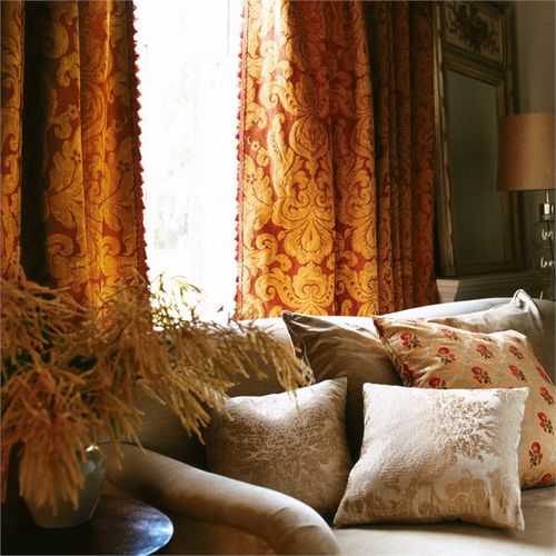 Tecido para estofados - BROCATELLO - Zoffany - para cortinas / para persianas rolô / padrão damasco
