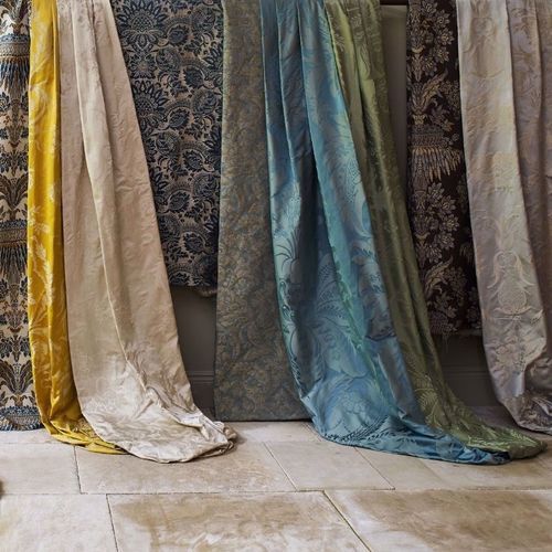 Tecido para cortinas - POMEGRANATE BROCATELLE  - Zoffany - para persianas rolô / padrão damasco / em algodão