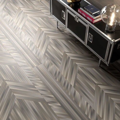 Revestimento de piso adequado para paredes - NEWCHEVRON GREY WASH - BERTI PAVIMENTI LEGNO - em carvalho / para ambiente interno / profissional
