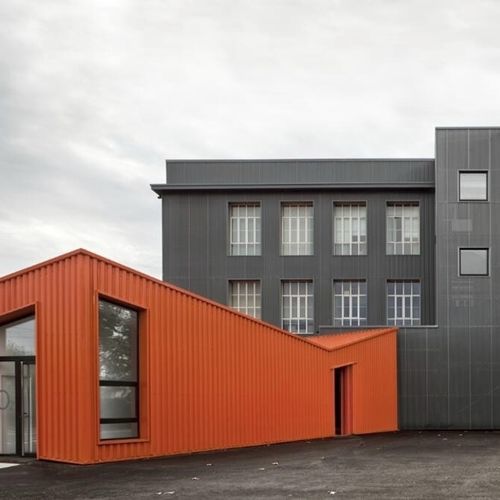Fachada em lã mineral - SANDWICH - ARCELORMITTAL Long - em aço