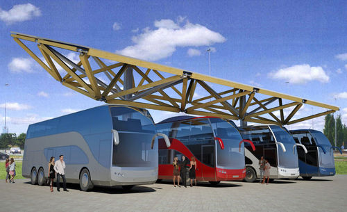 Cobertura para estacionamento de carros da linha comercial - SPACEWOOD - WOOD SYSTEM INTERNATIONAL SRL - em madeira