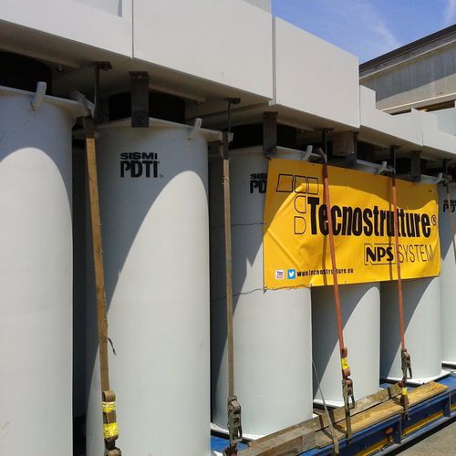 Pilar pré-fabricado antissísmico - NPS® SISMI PDTI® - TECNOSTRUTTURE - NPS SYSTEM® - em aço / redondo
