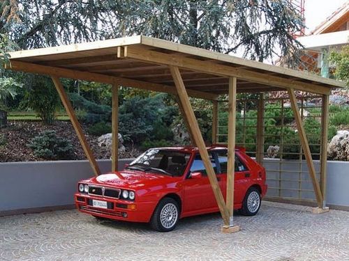 Cobertura para estacionamento de carros em madeira - 095030 - LEGNOLANDIA