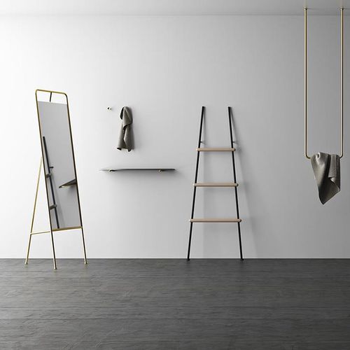 Espelho para banheiro de piso - OPERA - ALTAMAREA - contemporâneo / retangular / em latão
