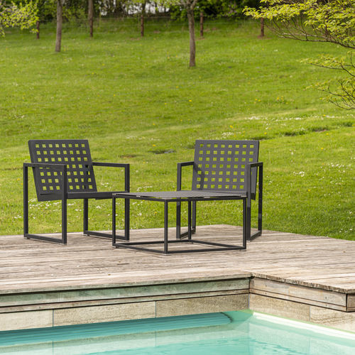 Conjunto de jardim contemporâneo - CHALIDOR 600 S - BENKERT BÄNKE - em aço inoxidável / da linha residencial / da linha comercial