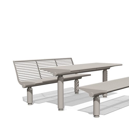 Mesa de piquenique contemporânea - SIARDO 400R  - BENKERT BÄNKE - em aço inoxidável / retangular / da linha comercial