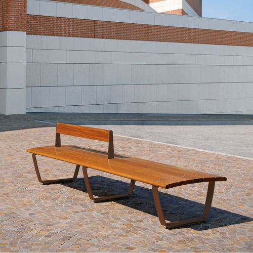 Banco para espaço público contemporâneo - NUVOLA - METALCO - em Corian® / em aço pintado / em madeira