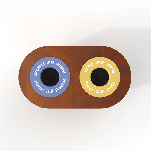 Lixeira pública - CONGA 2S - METALCO - em aço pintado / em aço Corten / para ambiente externo