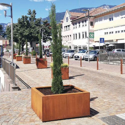 Floreira em aço Corten - DAHLIA - METALCO - em aço inoxidável / em aço pintado / quadrada