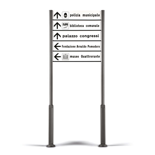 Placa de sinalização com pés altos - DUPLUS  - METALCO - de piso / em alumínio extrudado / em aço revestido a pó