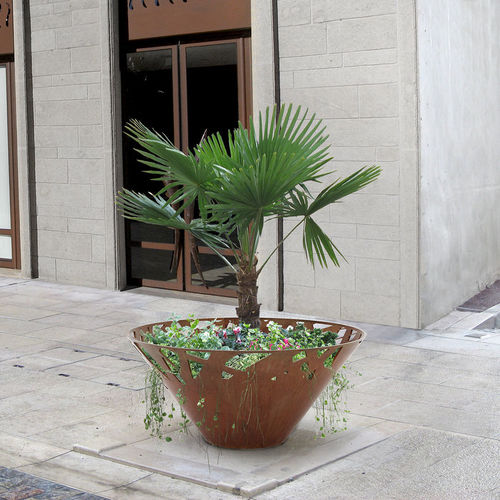 Floreira em aço - CROSSED - LAB23 - em aço Corten / contemporânea / para espaço público