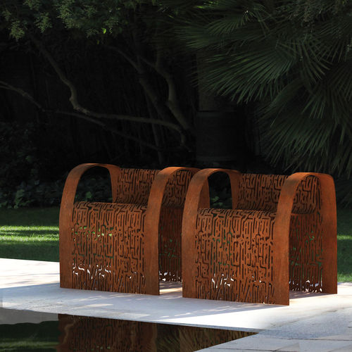 Cadeira de design original - SILLON - LAB23 - para ambiente externo / em aço galvanizado / em aço Corten