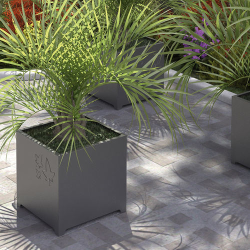 Floreira em aço galvanizado - LEAVES - LAB23 - em aço Corten / quadrada / contemporânea