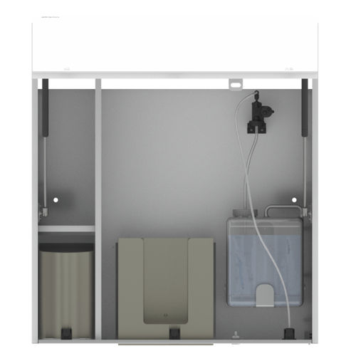 Móvel de banheiro com dispensador de papel - SAP - Stern Engineering Ltd. - com dispensador de sabonete / com secador de mãos integrado / contemporâneo