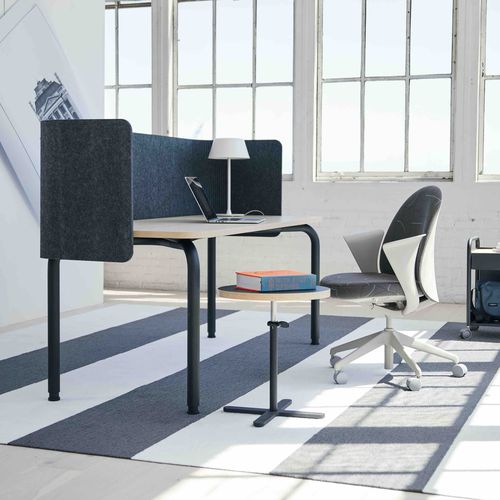 Mesa secretária de piso - ROUTES - Teknion - contemporânea / em madeira / reta