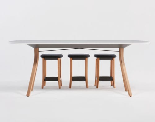 Mesa alta contemporânea - ZONES  - Teknion - em madeira / com base em madeira / retangular