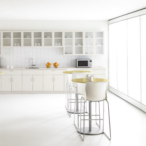Cadeira alta contemporânea - NAMI - Teknion - para ambiente interno / em cromo / com base metálica