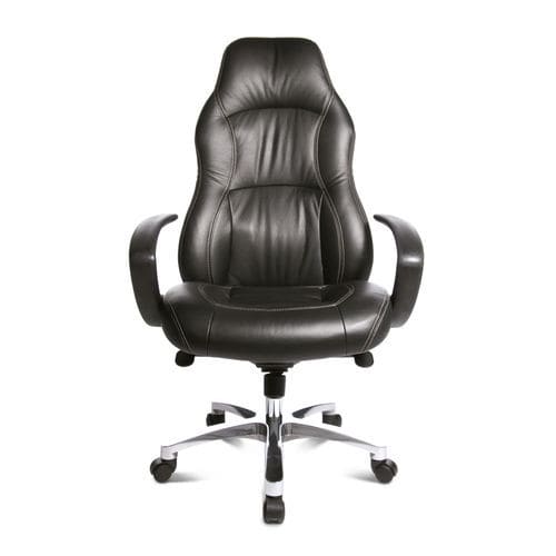 Cadeira executiva contemporânea - RS1 - Topstar - em couro / metálica / com encosto alto