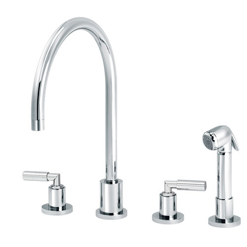 Misturador bicomando de bancada - 4091.11.28 - rvb - em metal cromado / para cozinha / 4 furos