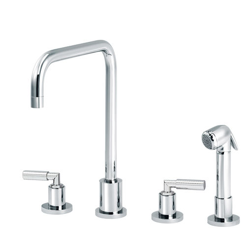 Misturador bicomando de bancada - 4091.11.29 - rvb - em metal cromado / para cozinha / 4 furos