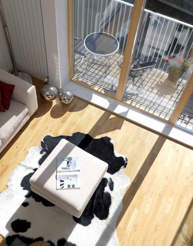Porta de vidro de correr - 200 ENERGY - VELFAC - em madeira / em alumínio / com vidro triplo