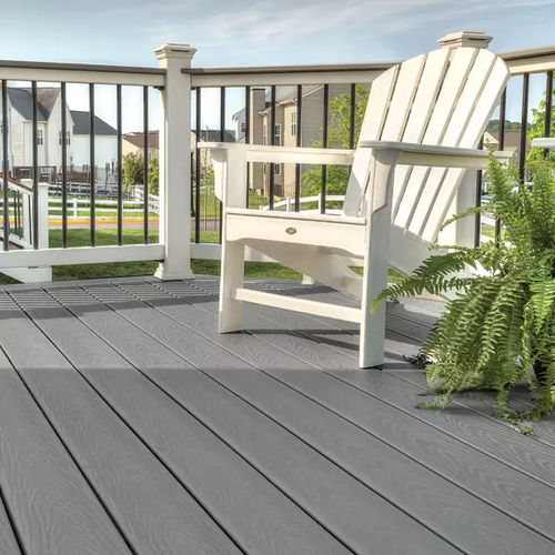 Tábua de deck em compósito - SELECT® : Pebble Grey - Trex Inc. - ranhurada / reciclada