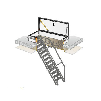 Alçapão para telhado - RHT1030 - GS55 - Gorter - retangular / em alumínio / com escada