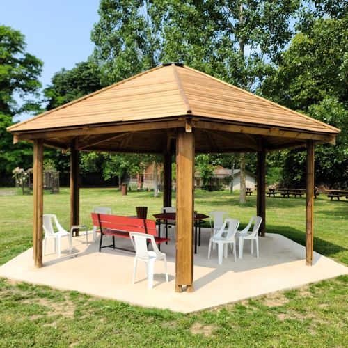 Gazebo em madeira - 650 066 - Rondino - com cobertura de madeira / com estrutura em madeira / da linha comercial