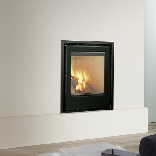 Lareira tipo inserto a lenha - Vertical ARc - ROCAL - em aço / de ventilação forçada / contemporânea