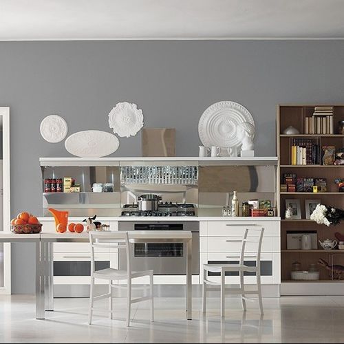 Mesa contemporânea - ALU BRILL - ARAN Cucine - em alumínio / com base em alumínio / retangular