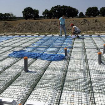 Piso tapa-vigas - MILLIWATT - KP1 - em concreto / abobadilhas isolantes