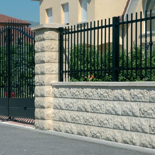 Bloco de concreto oco - MBOS series - WESER - para cerca de jardim / aparente / de encaixe