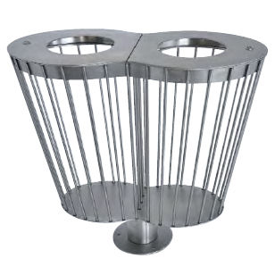 Lixeira pública - TRAMONTANE : BI-FLUX - FRANCE INOX INDUSTRIE - em aço inoxidável / sem tampa / contemporânea