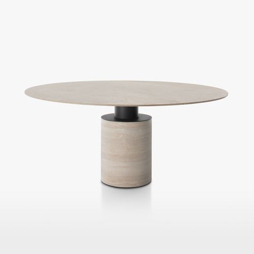 Mesa contemporânea - CRESO - Acerbis - em vidro / em mármore / em mármore travertino