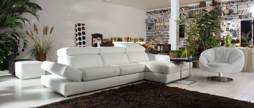 Sofá modular - TRAVOLTA - Alpa Salotti - contemporâneo / em couro / com encosto rebatível