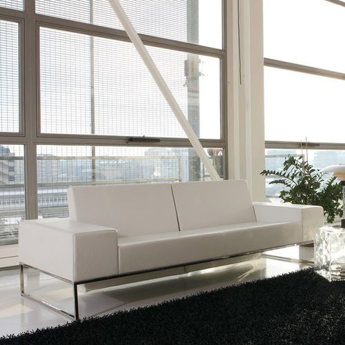 Sofá contemporâneo - ABACI - Alpa Salotti - em couro / com encosto rebatível / branco