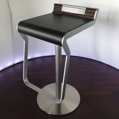 Banqueta de trabalho contemporânea - ZEBRA - ALTEK ITALIA DESIGN - em couro / com base em alumínio / com pé central