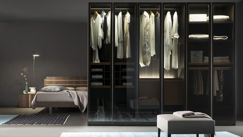 Guarda-roupa contemporâneo - ES  - Rossetto Armobil - em carvalho / em vidro / com portas de abrir