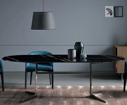 Mesa de jantar contemporânea - Blake - Bodema - em carvalho / em MDF laqueado / em mármore