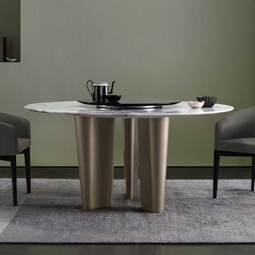Mesa de jantar contemporânea - Otto - Bodema - em mármore / com base em MDF / redonda